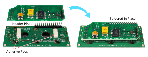 Mounting to LCD with single-row header