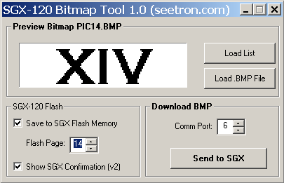 SGX-120L bitmap tool